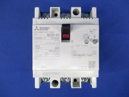 分電盤用遮断器・制御盤用遮断器 AC100-200V NV50-KC3P50A30mA