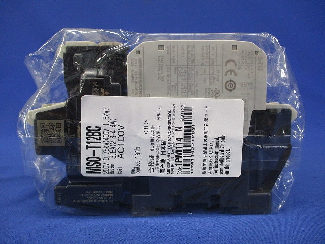 開放形電磁開閉器 交流操作形 3.6A(2.8-4.4AA) MSO-T12BC-0.75KW-200V-AC100V