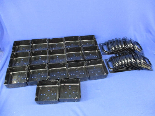 中四角浅型アウトレットボックス・塗代カバー付(17個入) CVMRB+CVMRB