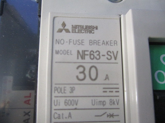 ノーヒューズブレーカ 3P30A(アラームスイッチ付) NF63-SV