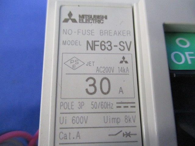 ノーヒューズブレーカ 3P30A(アラームスイッチ付) NF63-SV