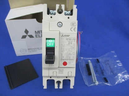 ノーヒューズブレーカ2P20A(アラームスイッチ無し) NF63-HV