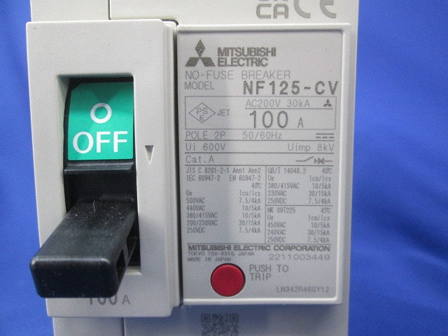 ノーヒュズブレーカ 2P100A NF125-CV