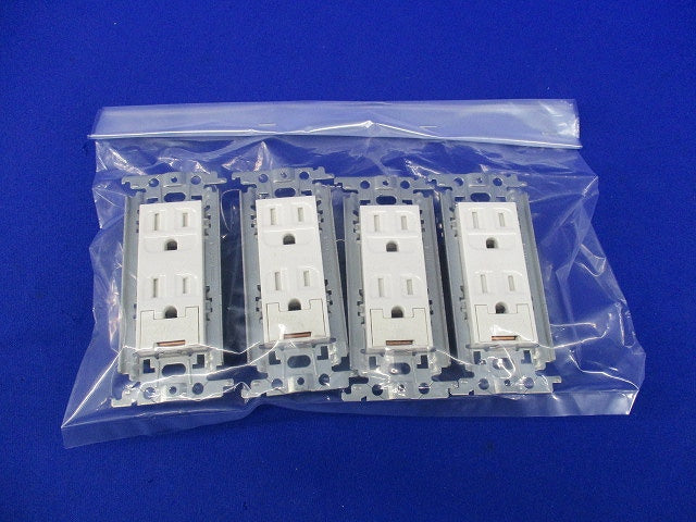 埋込扉付アースターミナル付接地ダブルコンセント(4個入)(汚れ有) WTF11523WK