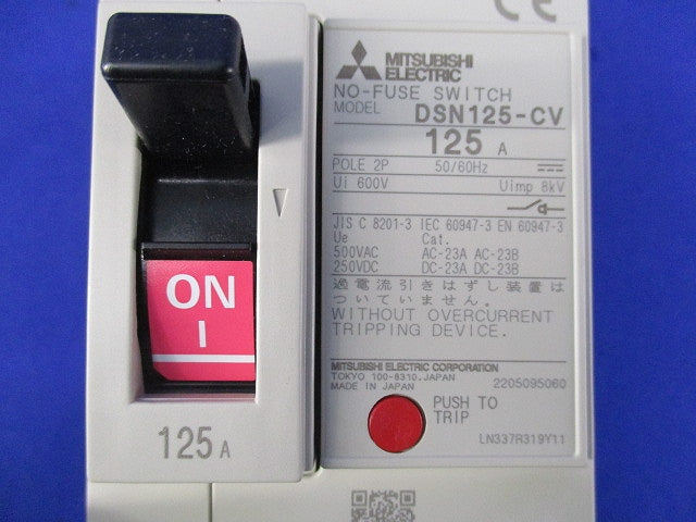 ノーヒューズスイッチ2P125A DSN125-CV