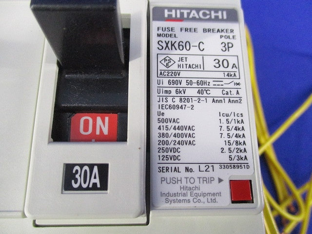 ヒューズフリー遮断器3P30A SXK60-C
