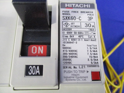 ヒューズフリー遮断器3P30A SXK60-C