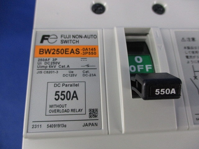 ノンオートスイッチ 3P550A BW250EAS-3P550