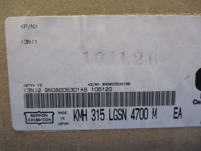 大型アルミ電解コンデンサ(10個入) EKMH3B1LGC472MEA0M