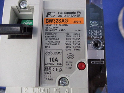 オートブレーカ2P10A(アラームスイッチ付) BW32SAG-2P010