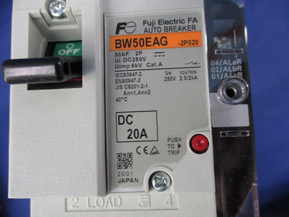 一般配線用オートブレーカ 2P20A BW50EAG-2P020