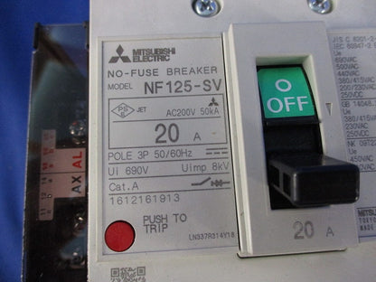 ノーヒューズ遮断器3P20A NF125-SV