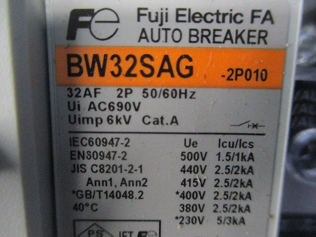 オートブレーカ2P10A BW32SAG