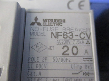 ノーヒューズブレーカ2P20A NF63-CV