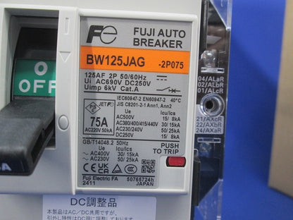 一般配線用オートブレーカ2P75A BW125JAG2P075