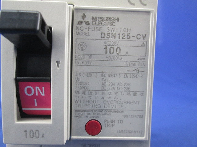 ノーヒューズスイッチ2P100A DSN125-CV