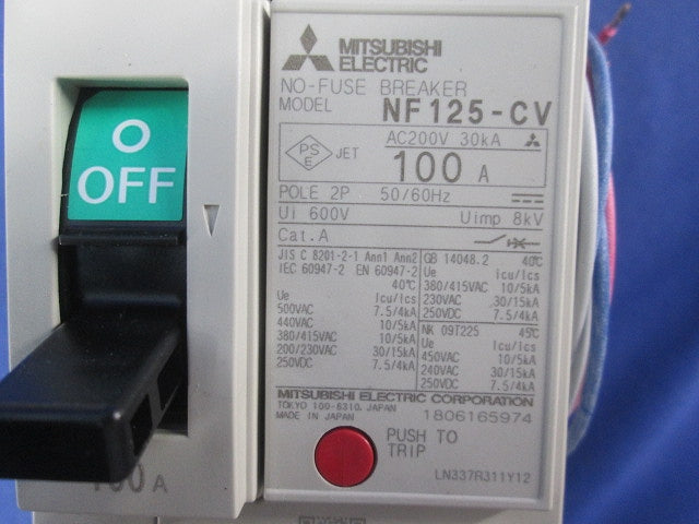 ノーヒュズブレーカ 2P100A NF125-CV