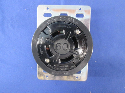 接地3P60A引掛埋込コンセント(圧着端子付)(ブラック) WF2460B