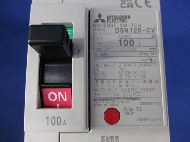 ノーヒューズスイッチ2P100A DSN125-CV