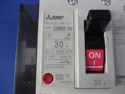 ノーヒューズスイッチ3P30A DSN32-SV