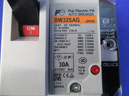 オートブレーカ2P30A(アラームスイッチ付) BW32SAG