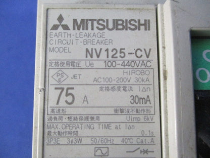 サーキットブレーカ 3P3E75A NV125-CV