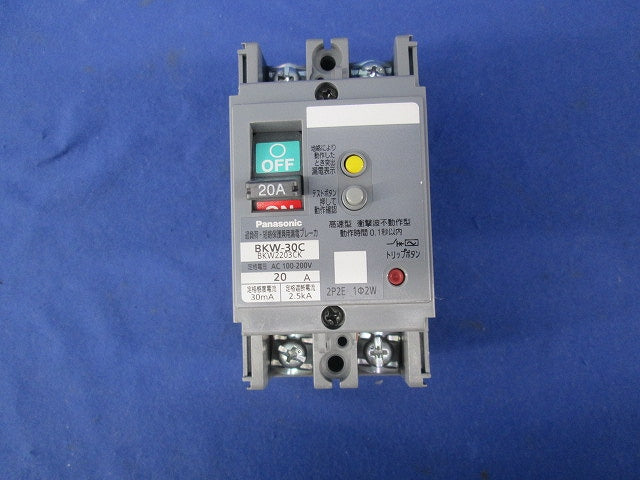 漏電遮断器2P2E20A BKW-30C BKW2203CK