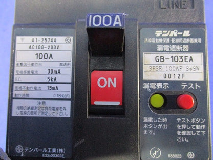 漏電遮断器3P3E100A GB-103EA