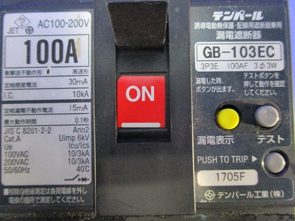 漏電遮断器3P3E100A GB-103EC