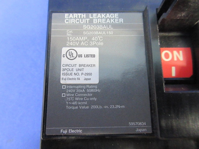 漏電遮断器3P150A SG203BAUL