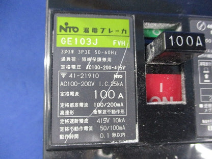 漏電ブレーカ3P3E100A GE103J