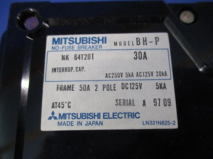 分電盤用遮断器  2P30A BH-P 2P30A