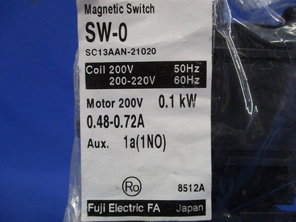 電磁開閉器 200V 0.1ｋW 0.48-0.72A SW-0-200V0.1kW