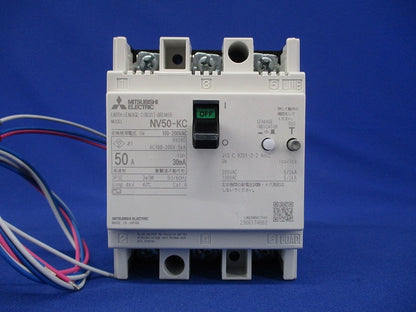 分電盤・制御盤用遮断器 漏電遮断器 NV-KCシリーズ 3P3E50A30mA NV50-KC3P3E50A30mA