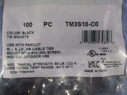 タイマウント 耐候性 黒 100個入 TM3S10-C0-100