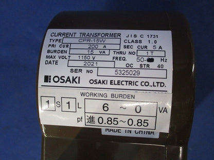 変流器200A CPR-15W