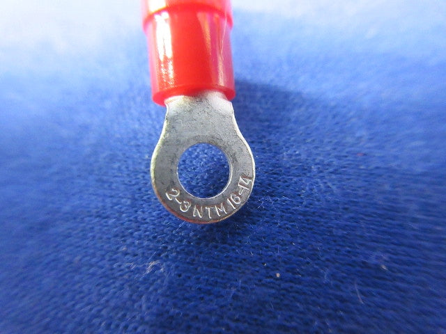 銅線用絶縁被覆付圧着端子(丸形 R形)(赤)(150個以上入) TMEV2-3