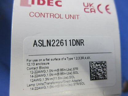 照光セレクタスイッチ ASLN22611DNR