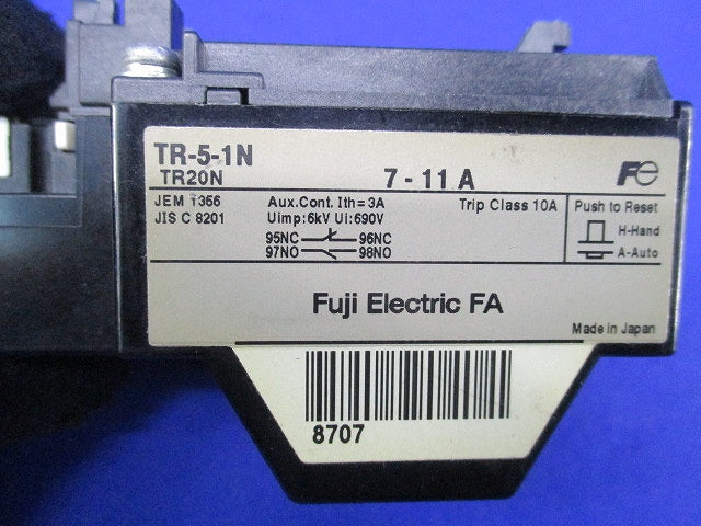 標準形サーマルリレー(7-11A) TR-5-1N