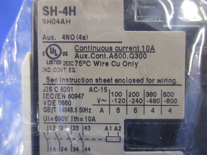 単接点形補助継電器 200V SH-4H