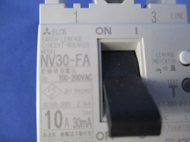 漏電遮断器2P2E10A NV30-FA