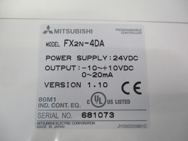 シーケンサ用アナログ出力ユニット FX2N-4DA