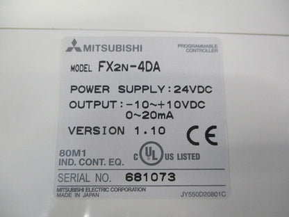 シーケンサ用アナログ出力ユニット FX2N-4DA