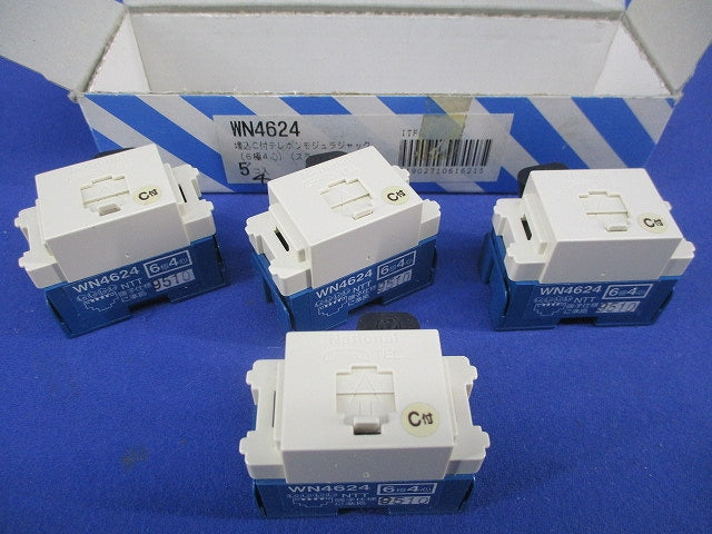 埋込C付テレホンモジュラジャック(4個入)National WN4624