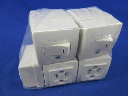 10A角型タンブラスイッチ・接地角型コンセントセット(混在9個入)National WS3001他