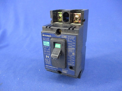 ノーヒューズ遮断器2P20A(ジャンク品) NF30-CS