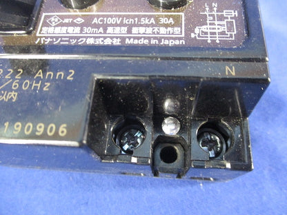 漏電ブレーカ2P1E30A BJJ23031