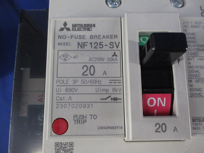 ノーヒューズブレーカ 3P20A NF125-SV3P20A