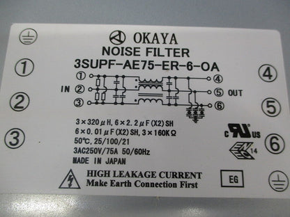三相ノイズフィルタ 3SUPF-AE75-ER-6-OA