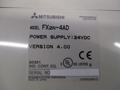 アナグロ入力ユニット FX2N-4AD